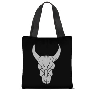 Tas Tote Fullprint Banteng tato yang digambar tangan putih