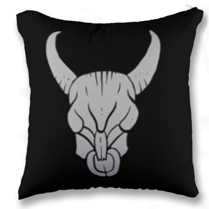 Bantal Banteng tato yang digambar tangan putih