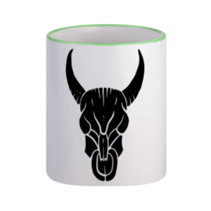 Mug Banteng tato yang digambar tangan hitam