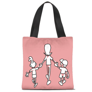 Tas Tote Fullprint Mum Kids Walk Away Backs