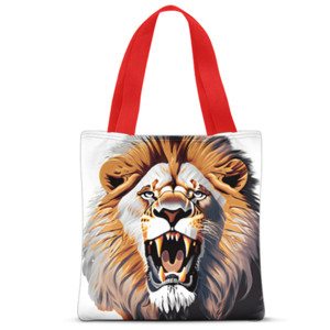 Tas Tote Fullprint Lion face - Singa alam liar 7