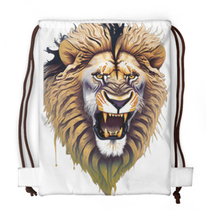 Tas Serut Fullprint Lion face - Singa alam liar 13