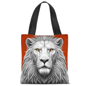 Tas Tote Fullprint Lion face - Singa alam liar 5