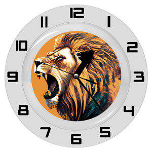 Jam Dinding Lion face - Singa alam liar 10