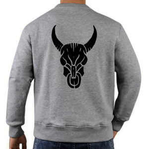 Jaket Sweater Banteng tato yang digambar tangan hitam