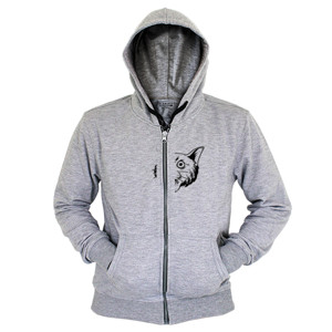 Hoodie Zipper kepala kucing hitam