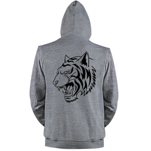 Jaket Hoodie kepala harimau hitam