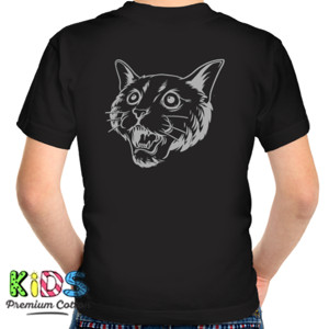 Kaos kepala kucing marah putih