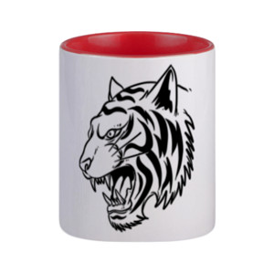 Mug kepala harimau hitam