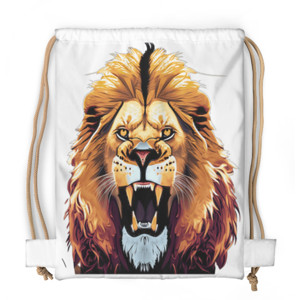 Tas Serut Fullprint Lion face - Singa alam liar 11