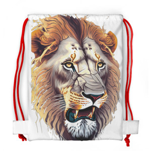 Tas Serut Fullprint Lion face - Singa alam liar 6