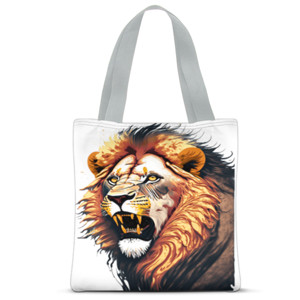 Tas Tote Fullprint Lion face - Singa alam liar 8