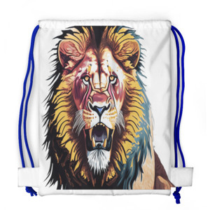 Tas Serut Fullprint Lion face - Singa alam liar 9