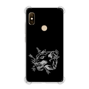 Casing HP serigala ilustrasi berbahaya putih